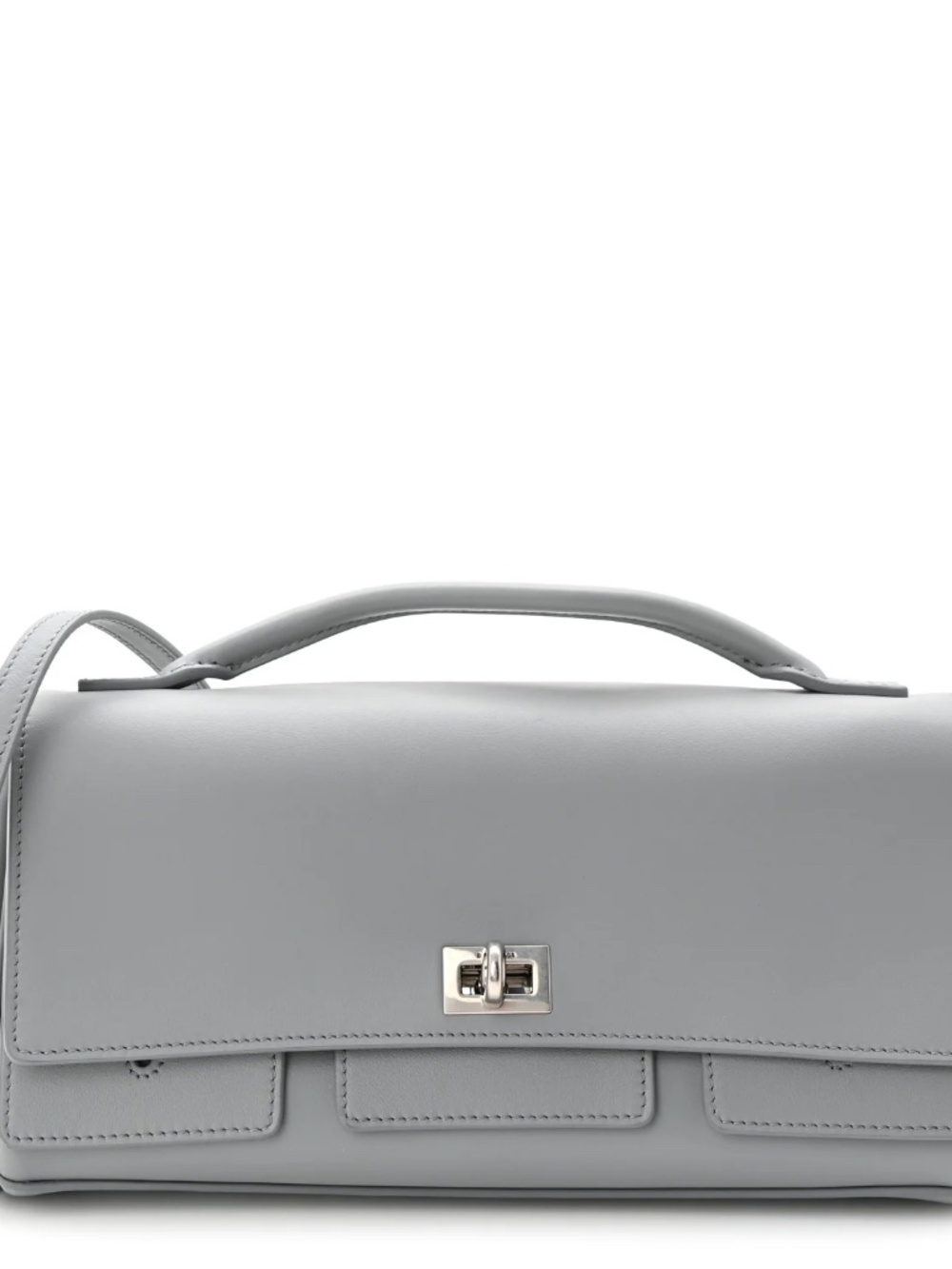 NWT Balenciaga Bel Air Small Clutch on Strap - Cloud Grey - Picture 2 of 7